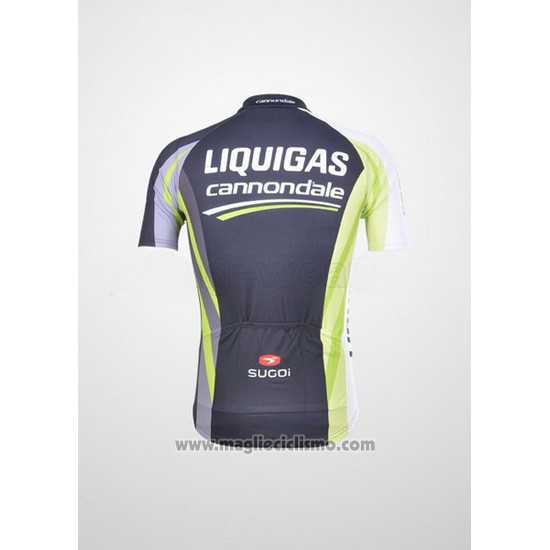 2011 Abbigliamento Ciclismo Liquigas Cannondale Nero e Verde Manica Corta e Salopette